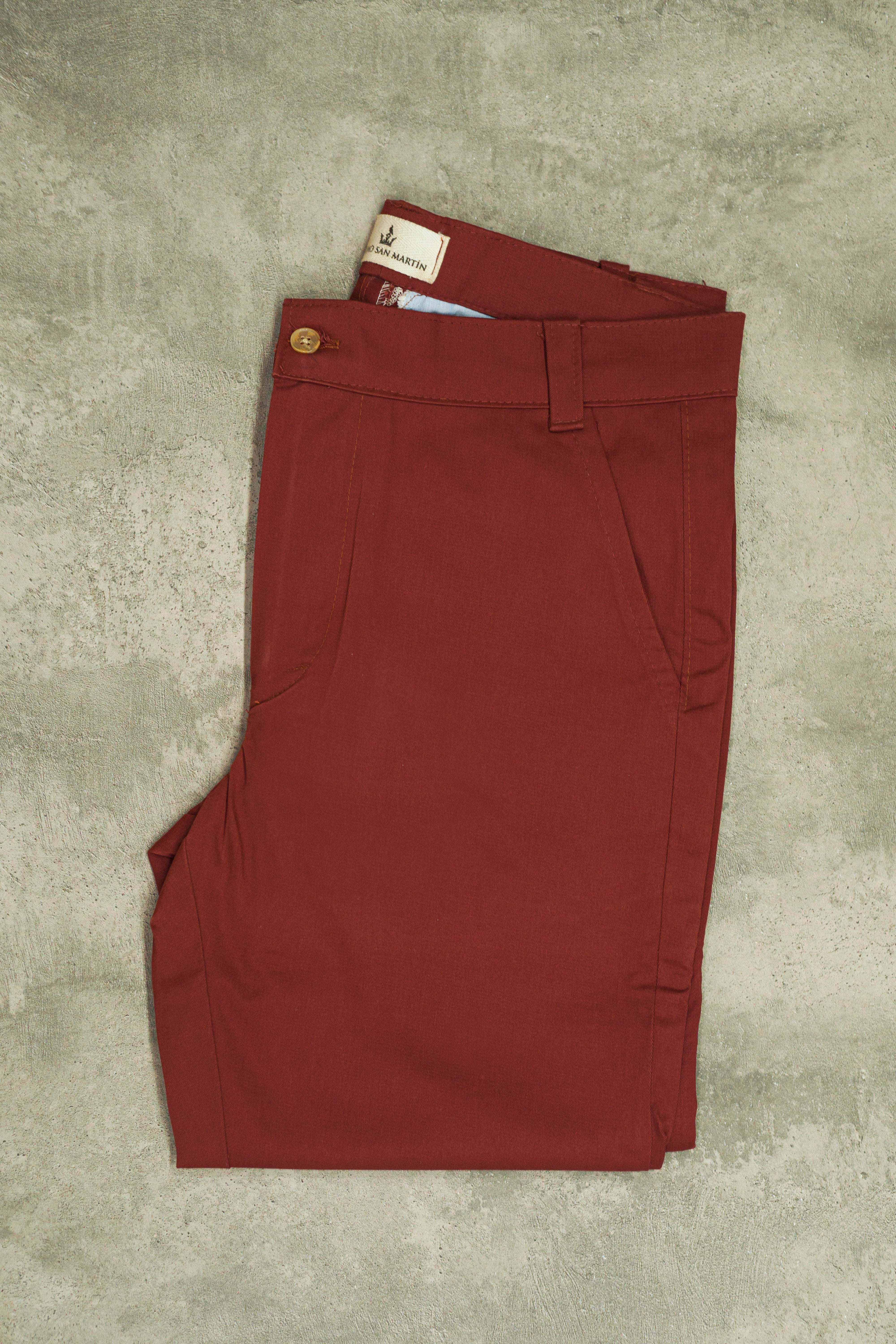 Pantalon Gabardina Bordo