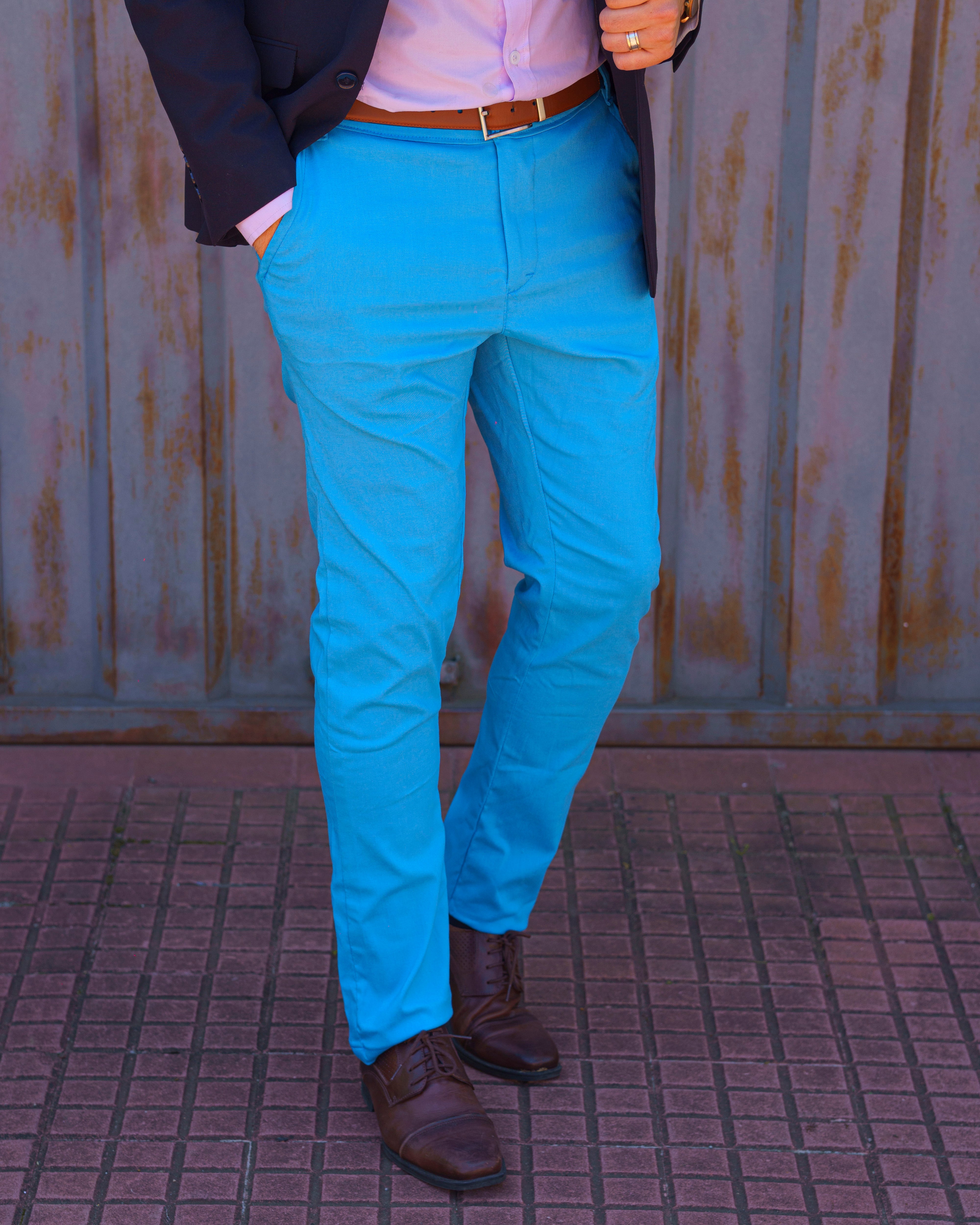 Pantalon Gabardina Celeste