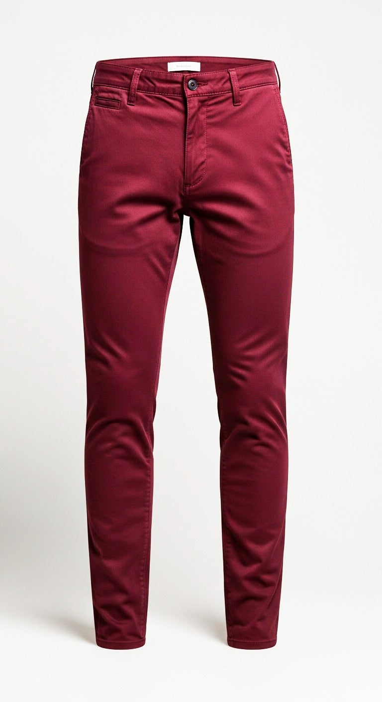 Pantalon Gabardina Bordo