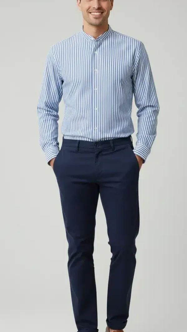 Camisa Cuello Mao a Rallas