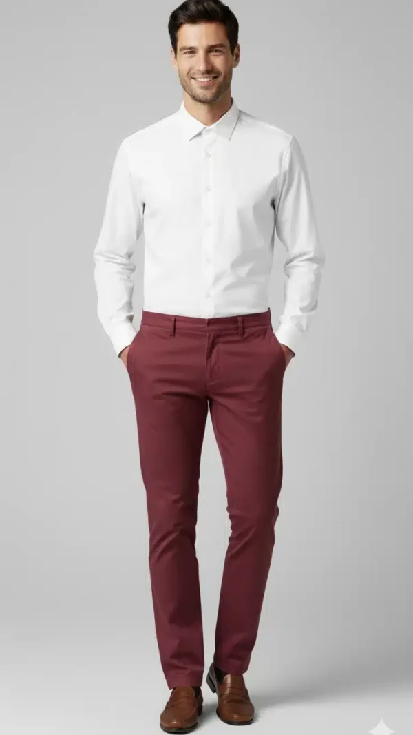 Pantalon Gabardina Bordo