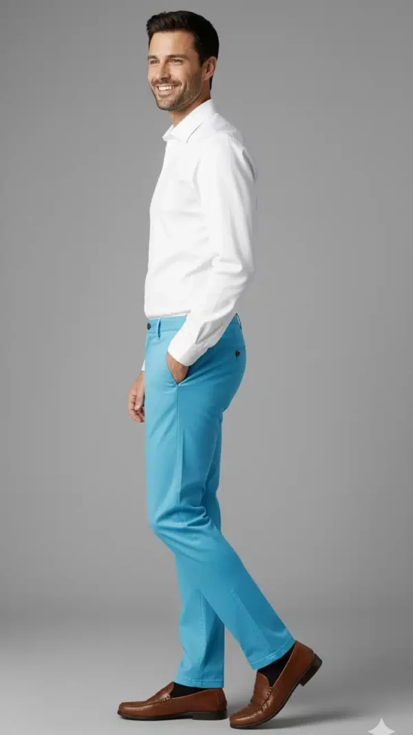 Pantalon Gabardina Celeste