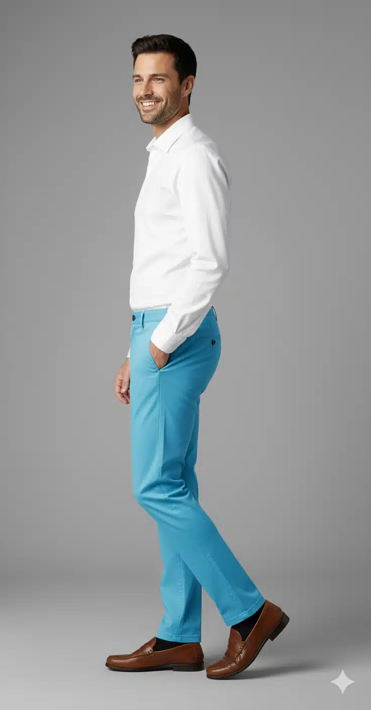 Pantalon Gabardina Celeste