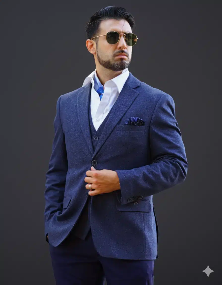 Saco Sport Beig y Azul