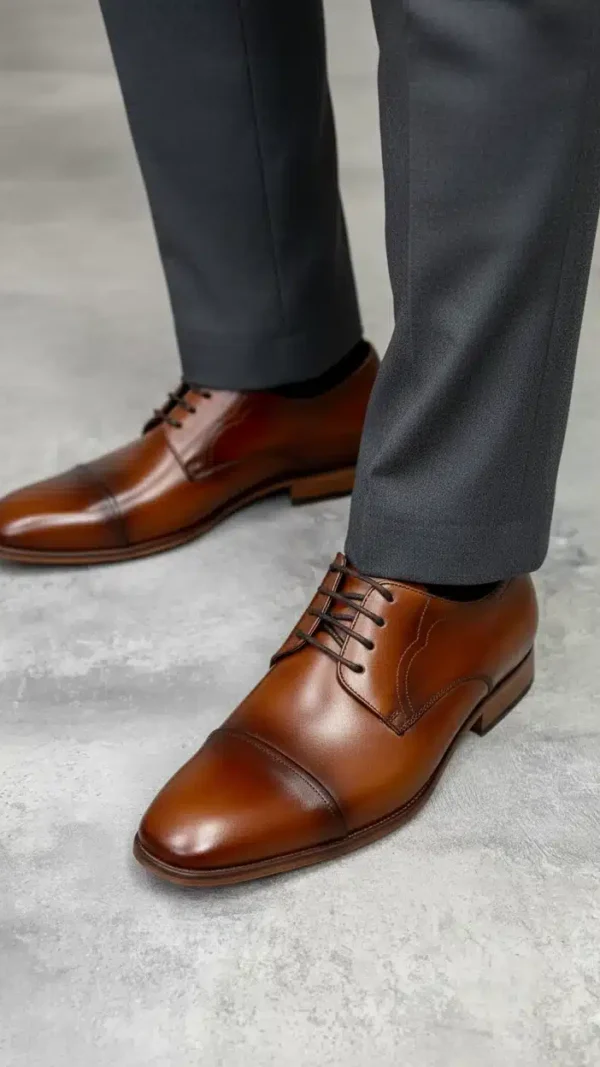 Zapatos Derby Marrones en Cuero