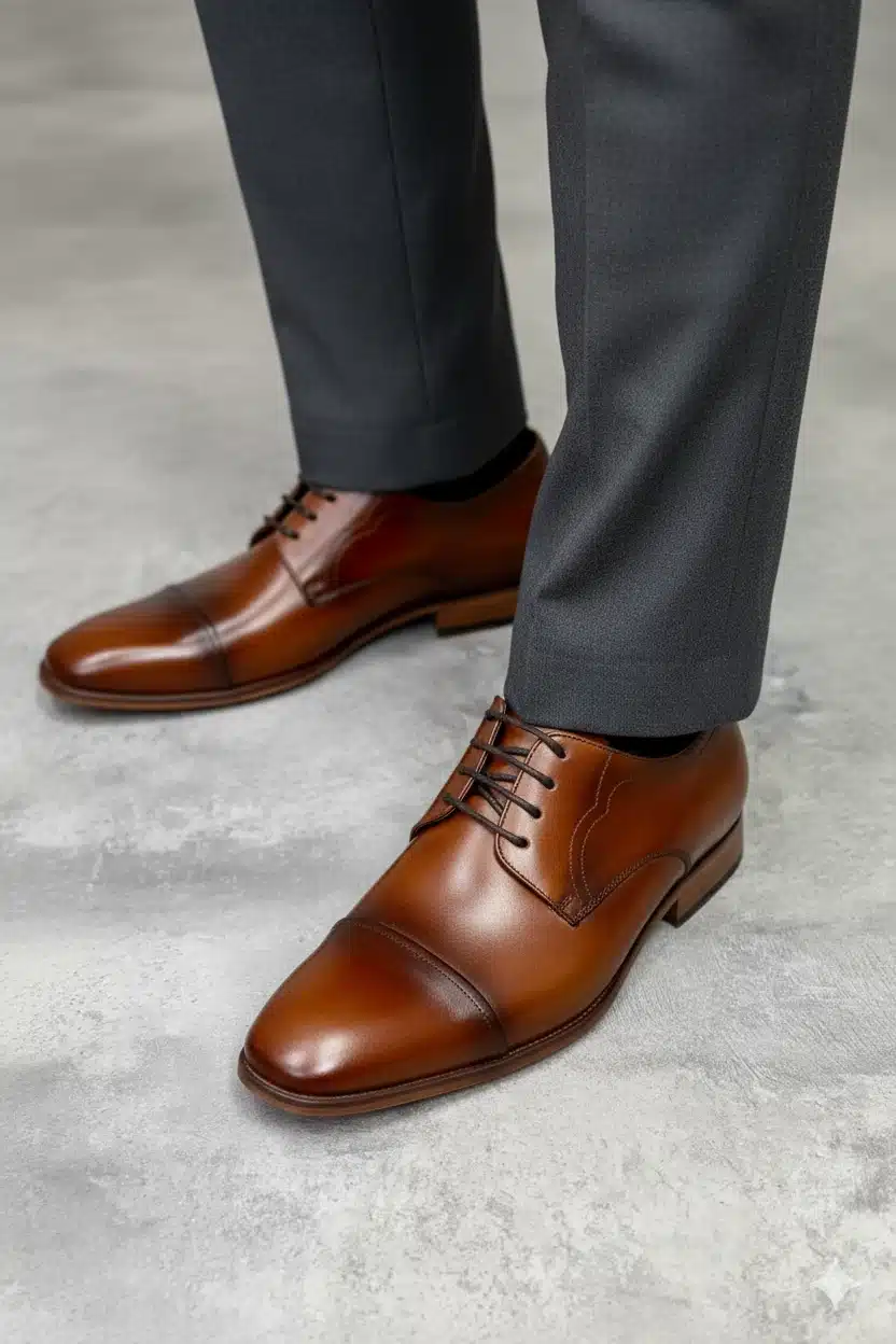 Zapatos Derby Marrones en Cuero