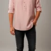 Camisa Lino Manga Larga