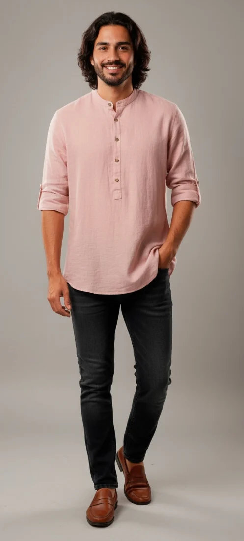 Camisa Lino Manga Larga