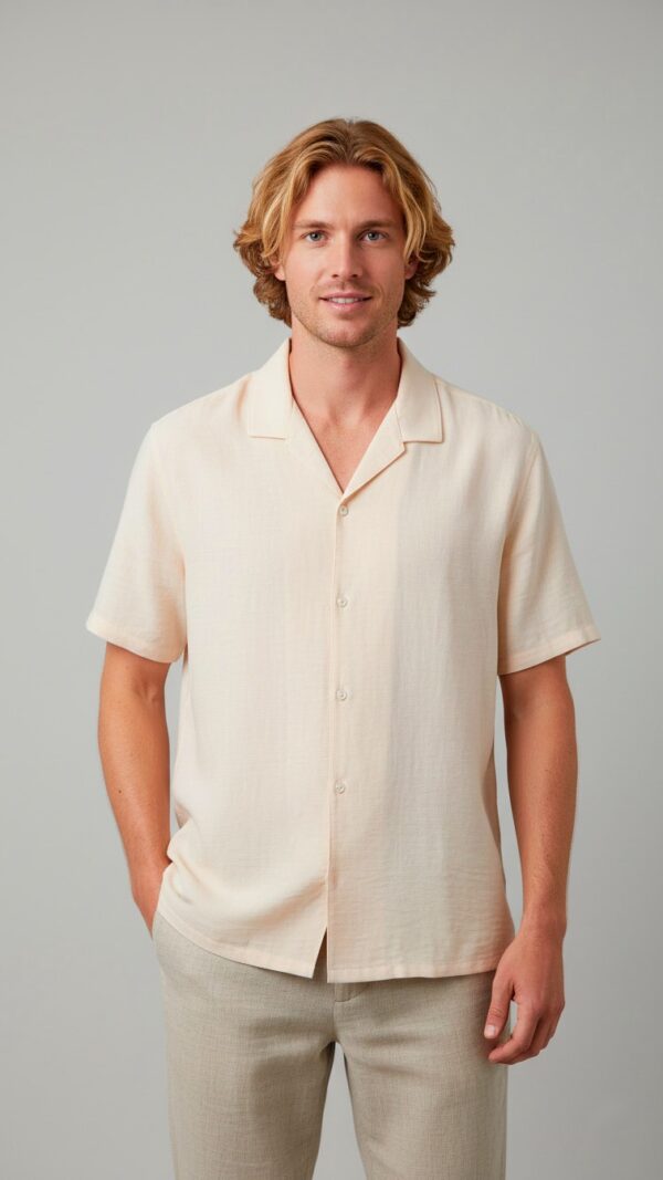 Camisa Lino Con Cuello