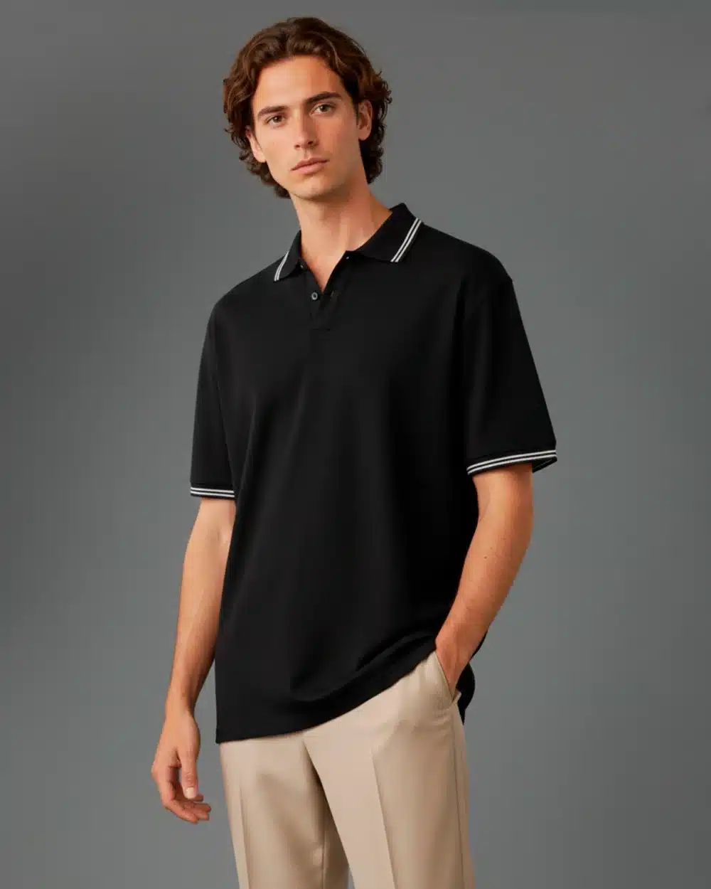 polo negra Remera Tipo Polo Negra