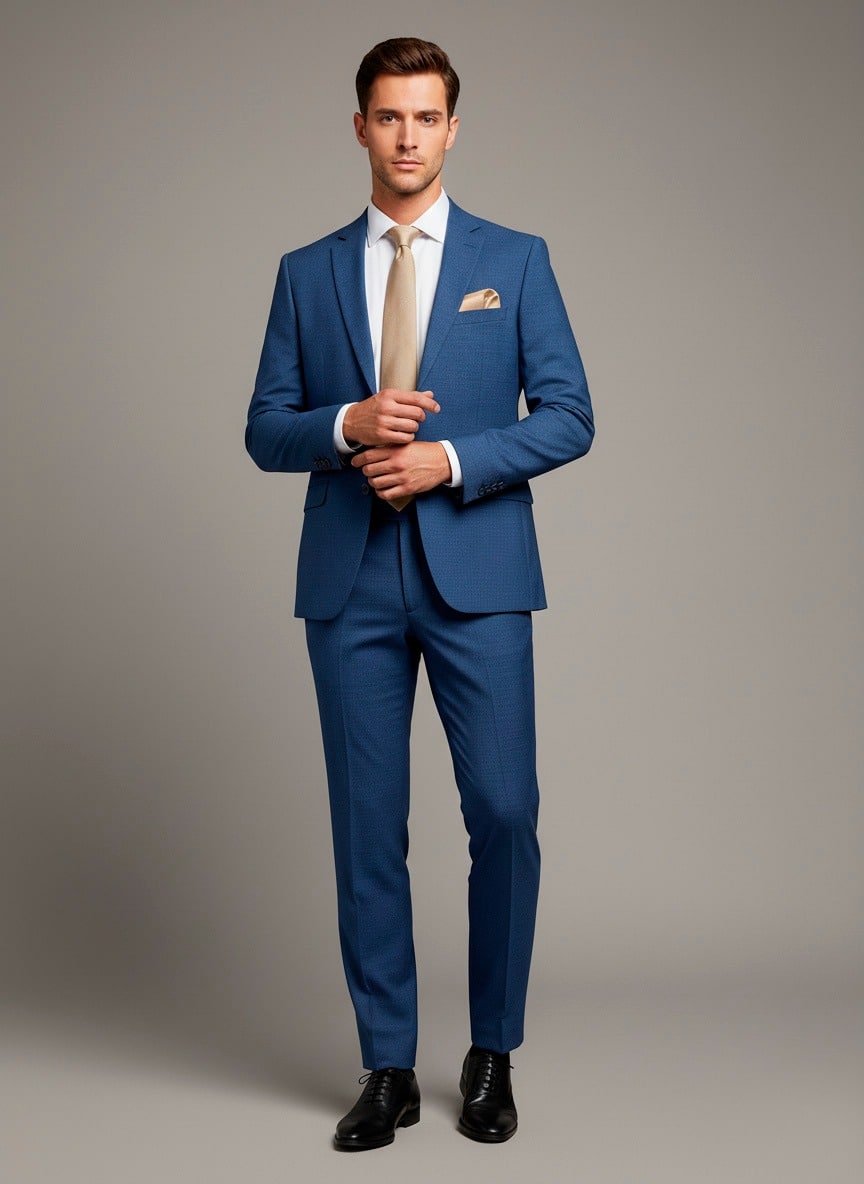traje azul elegante para hombre modelo tinttoreto