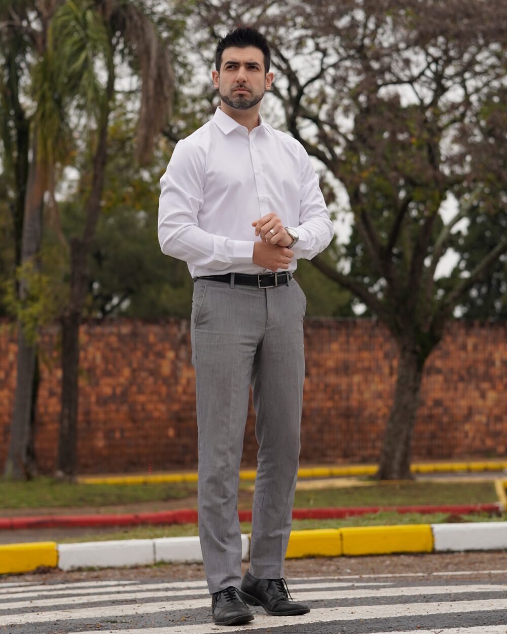 Camisa Blanca Satinada de Hombre Máximo San Martín